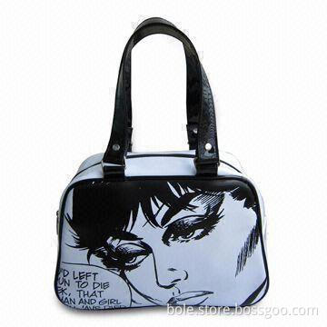 PVC Handbag with Nice Printing Design, Various Sizes and Colors are Available
